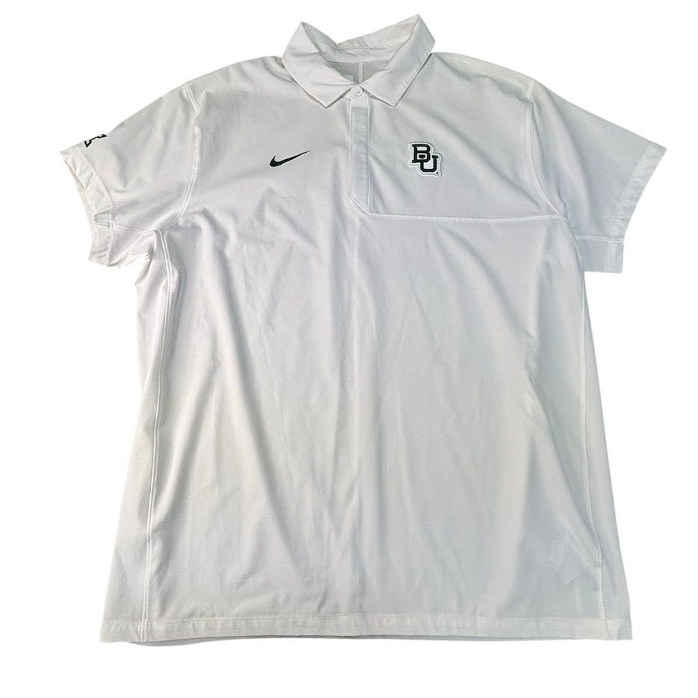 Nike Baylor University Men's Polo Shirt White 2XL Short Sleeve Casual team issue